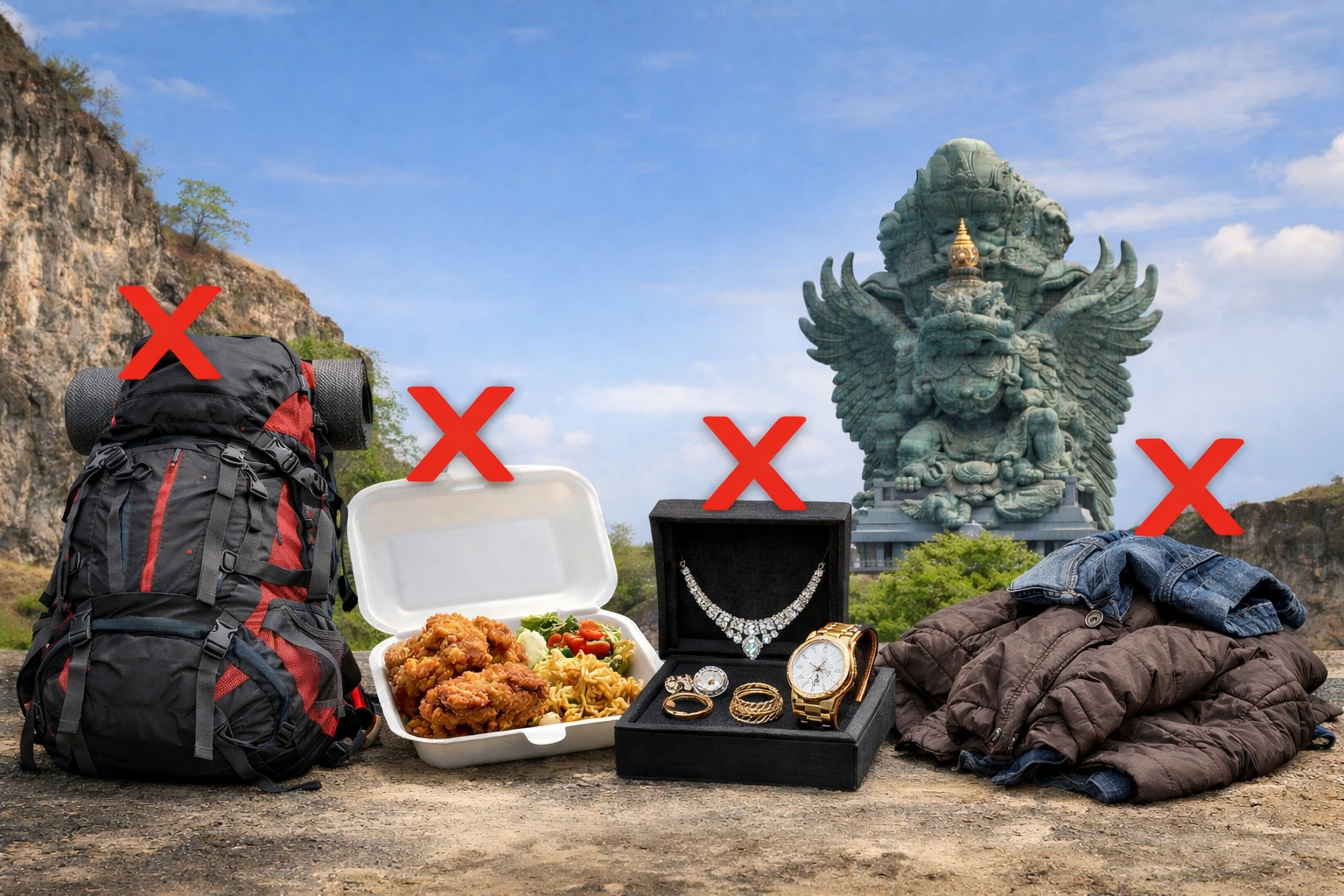 What NOT to Bring to Garuda Wisnu Kencana Cultural Park